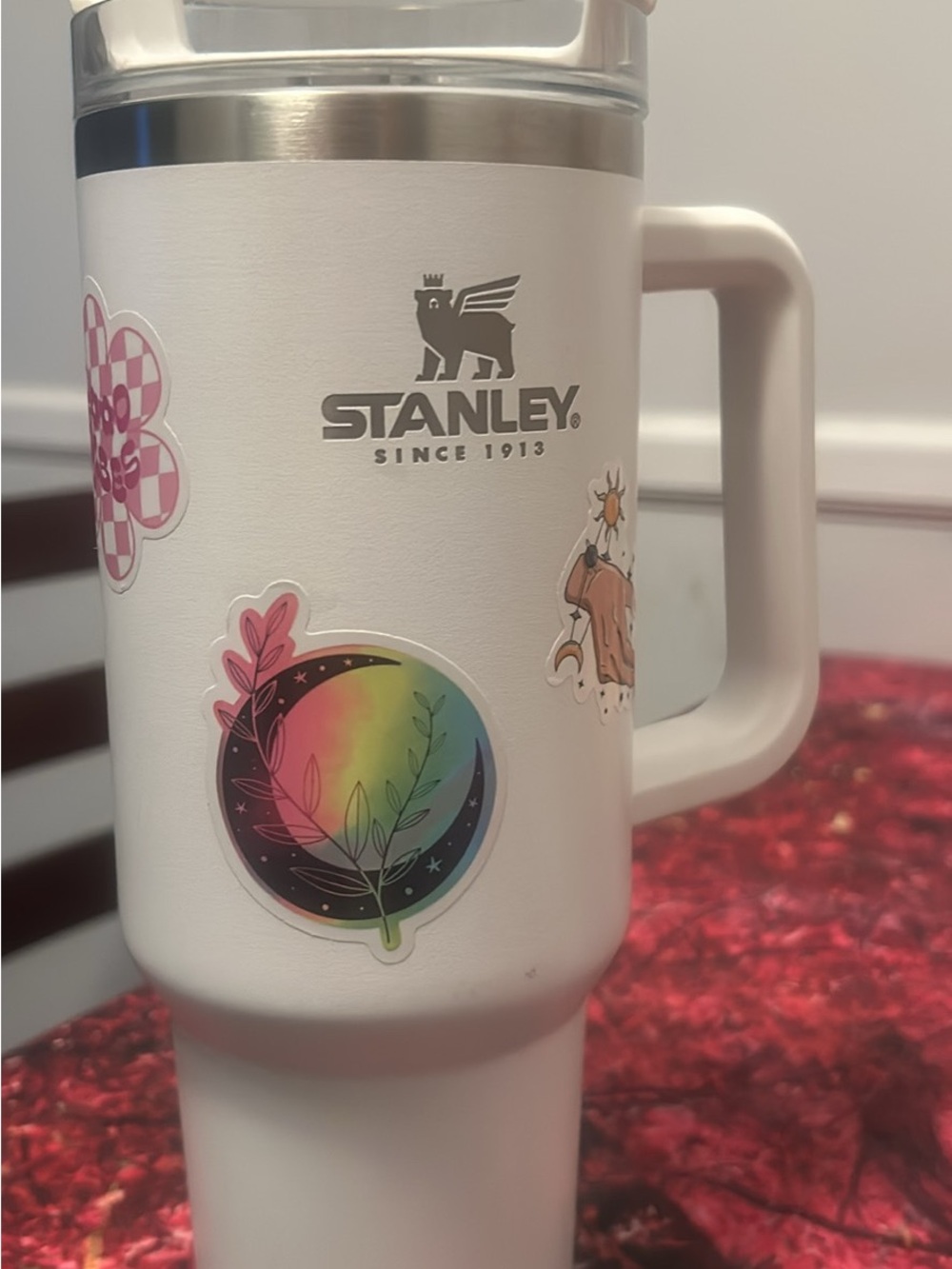 Stanley White Insulated Travel Mug with Handle
